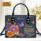 Blessed Is The Woman Who Trusts In The Lord Jeremiah Customized Leather Handbag