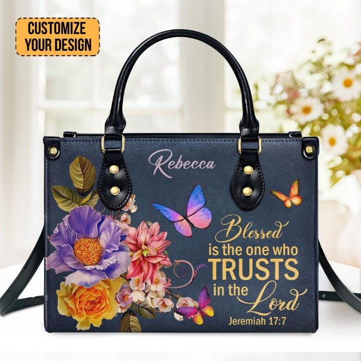 Blessed Is The Woman Who Trusts In The Lord Jeremiah Customized Leather Handbag