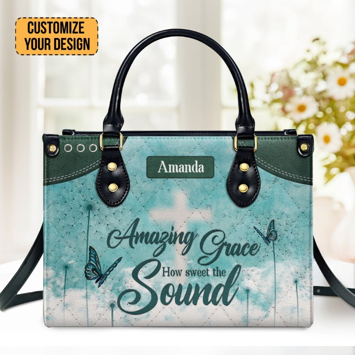 Lovely Dandelion Amazing Grace Customized Leather Handbag
