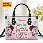Faith, Hope And Love Corinthians Customized Leather Handbag