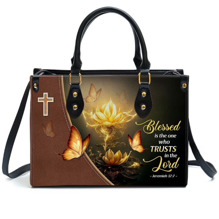 Blessed Is The One Who Trusts In The Lord Jeremiah 17:7 Customized Leather Handbag