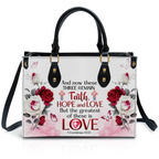 Faith, Hope And Love Corinthians Customized Leather Handbag