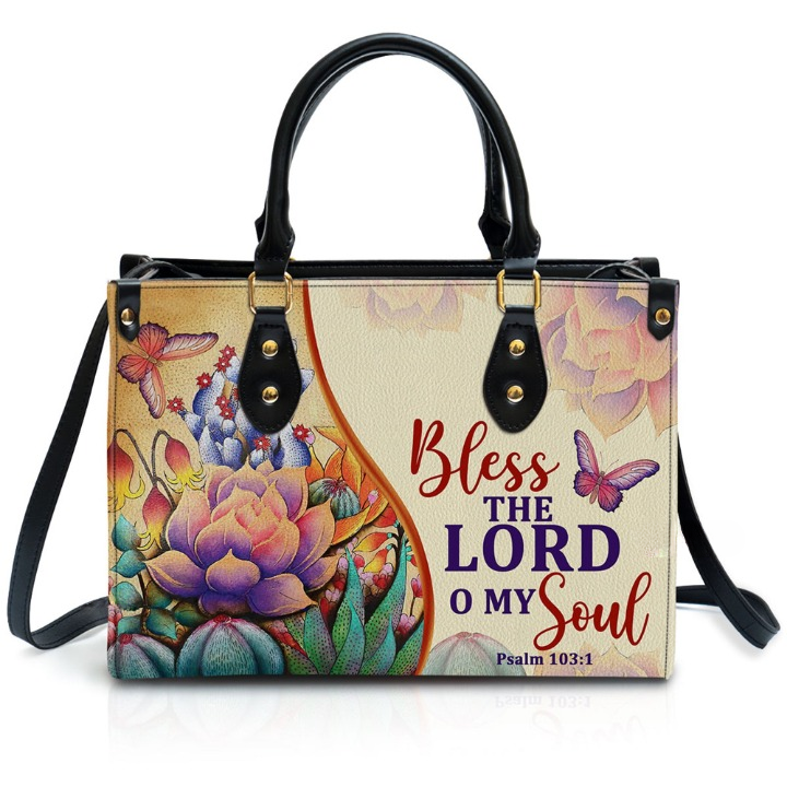 Bless Inspirational Quote - Customized Leather Handbag