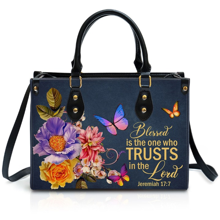Blessed Is The Woman Who Trusts In The Lord Jeremiah Customized Leather Handbag