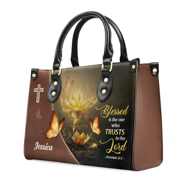 Blessed Is The One Who Trusts In The Lord Jeremiah 17:7 Customized Leather Handbag