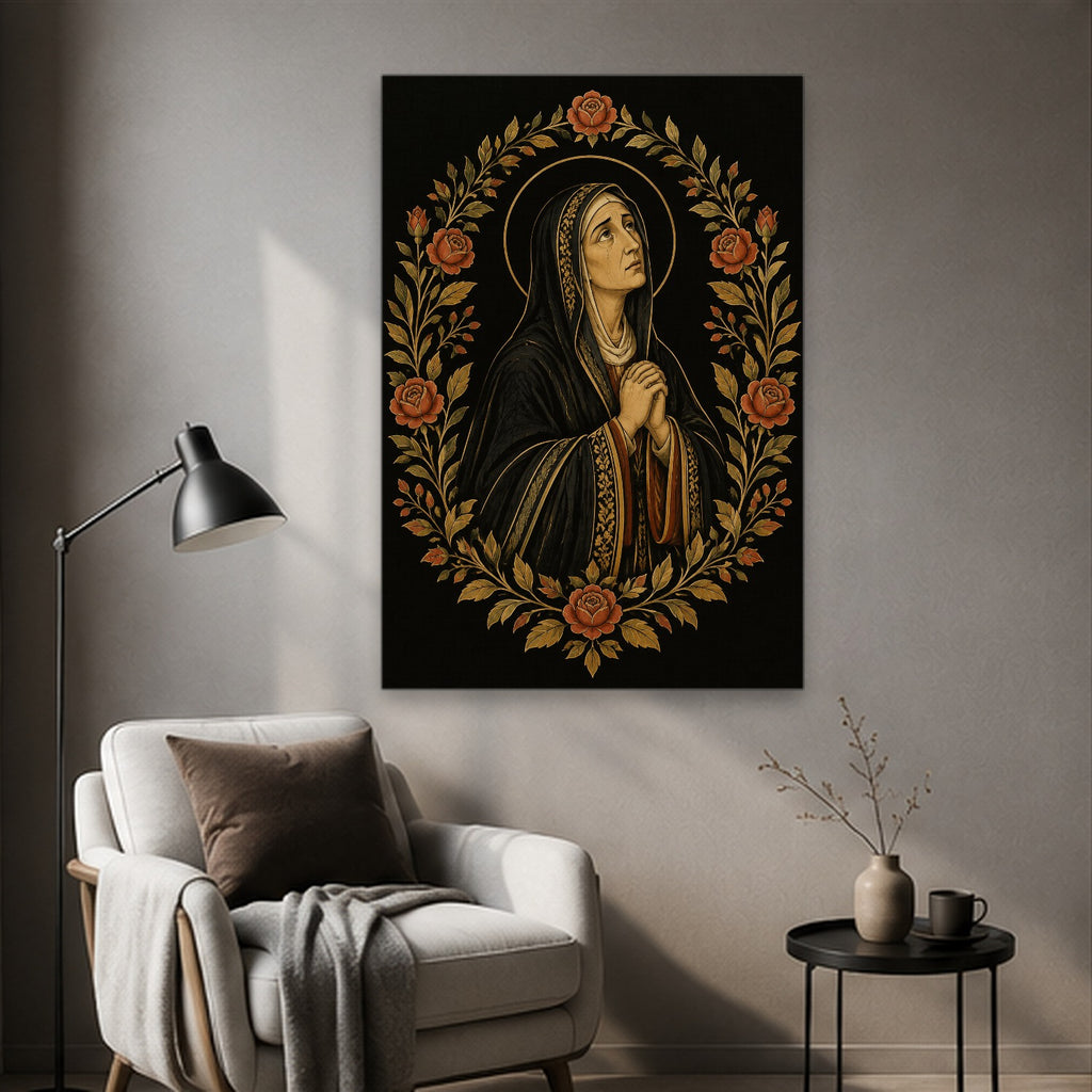 Monica Orans Canvas Wall Art - Catholic Wall Art, styled in the home