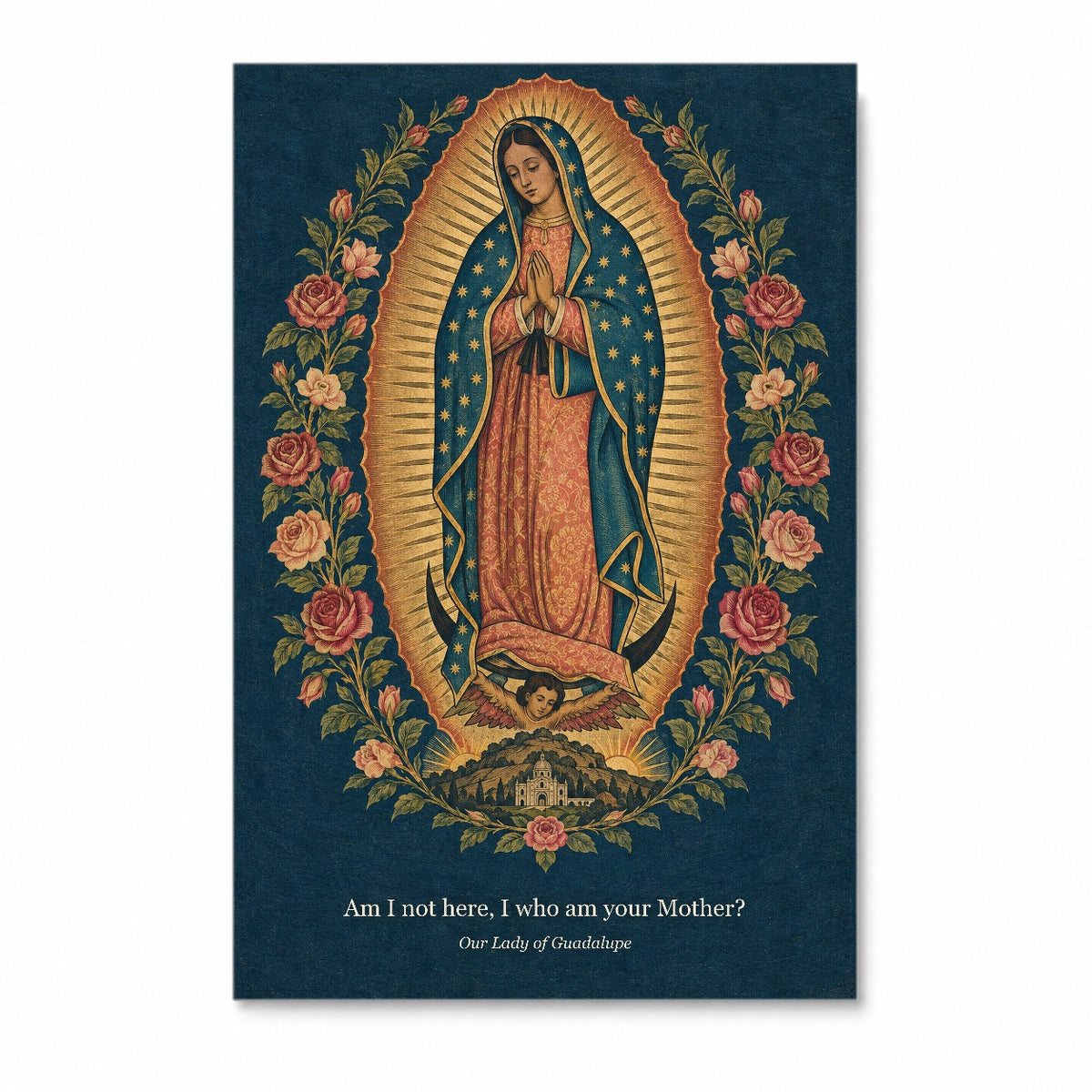 Morenita Aurea V Canvas Wall Art - Catholic Wall Art, front view