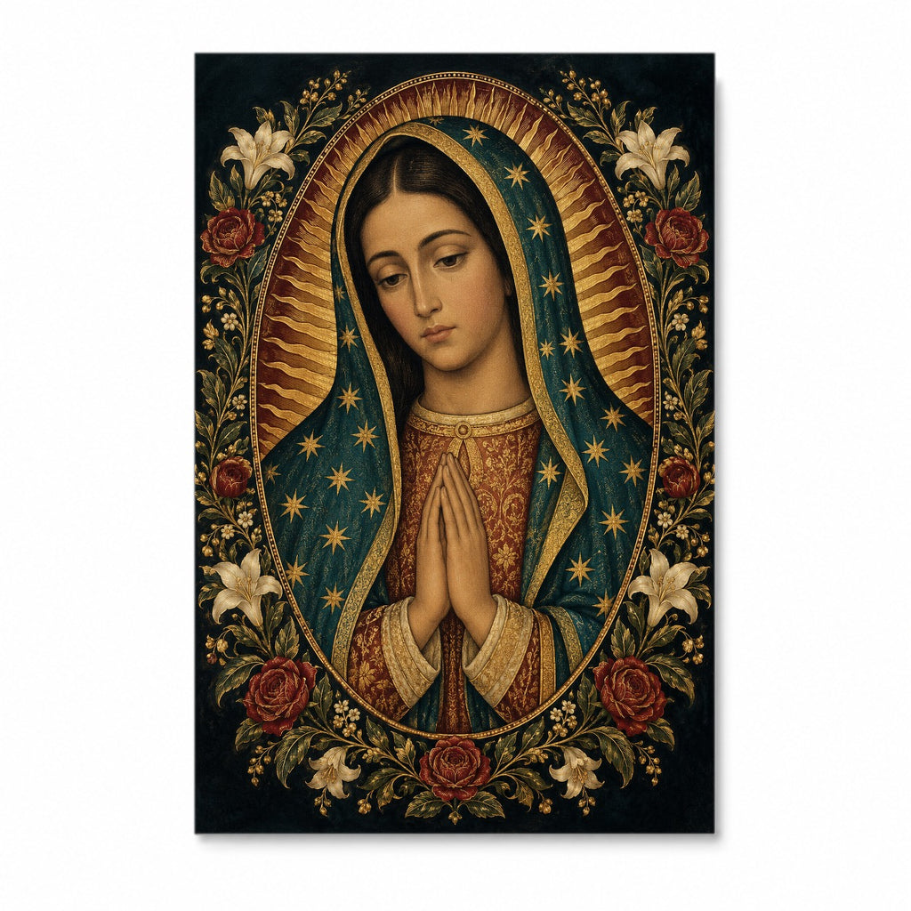 Morenita Aurea VI Canvas Wall Art - Catholic Wall Art, front view