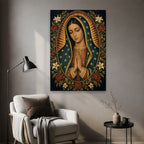Morenita Aurea VI Canvas Wall Art - Catholic Wall Art, styled in the home