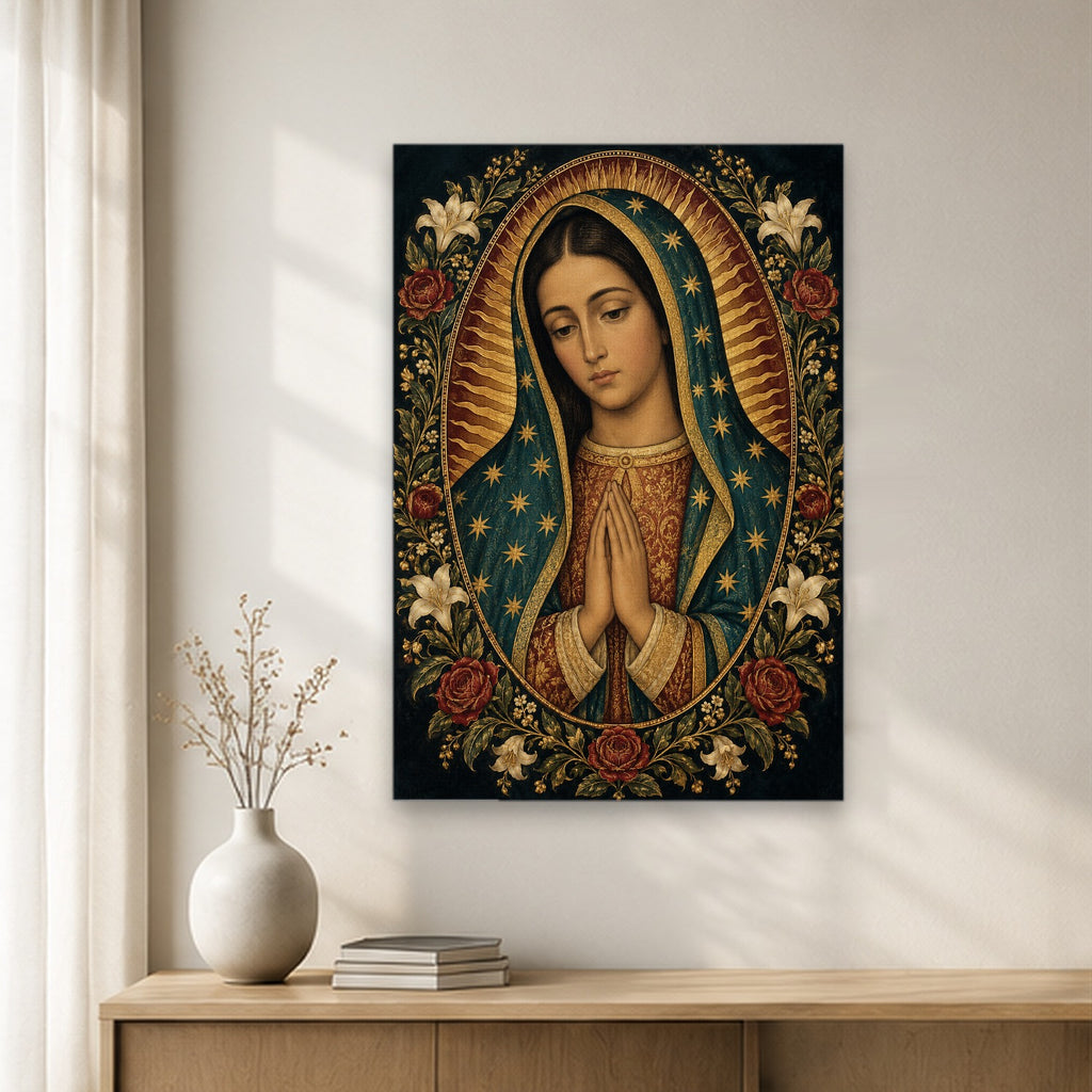 Morenita Aurea VI Canvas Wall Art - Catholic Wall Art, gift presentation