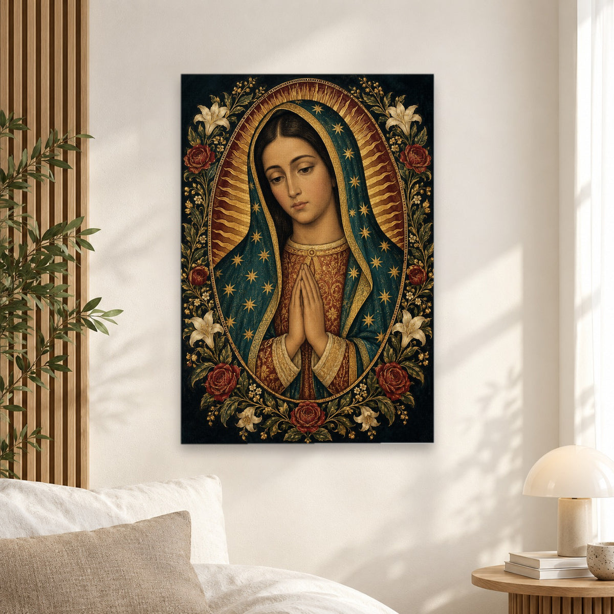 Morenita Aurea VI Canvas Wall Art - Catholic Wall Art, alternate angle