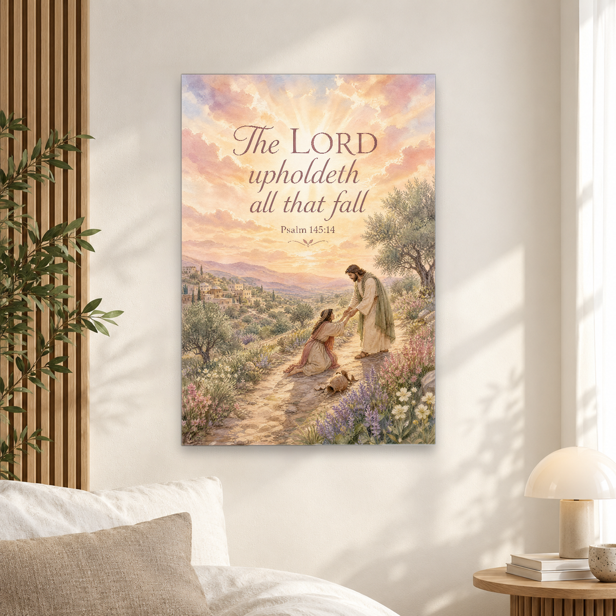 Morning of Mercy Canvas Wall Art - Christian Wall Art, scale reference