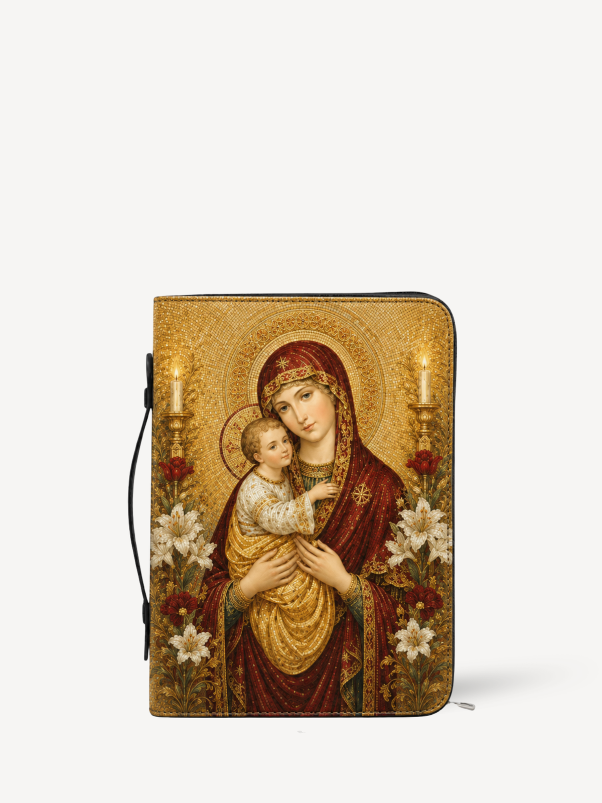 Mother of Divine Grace Bible Cover - PU Leather Bible Cover, front view
