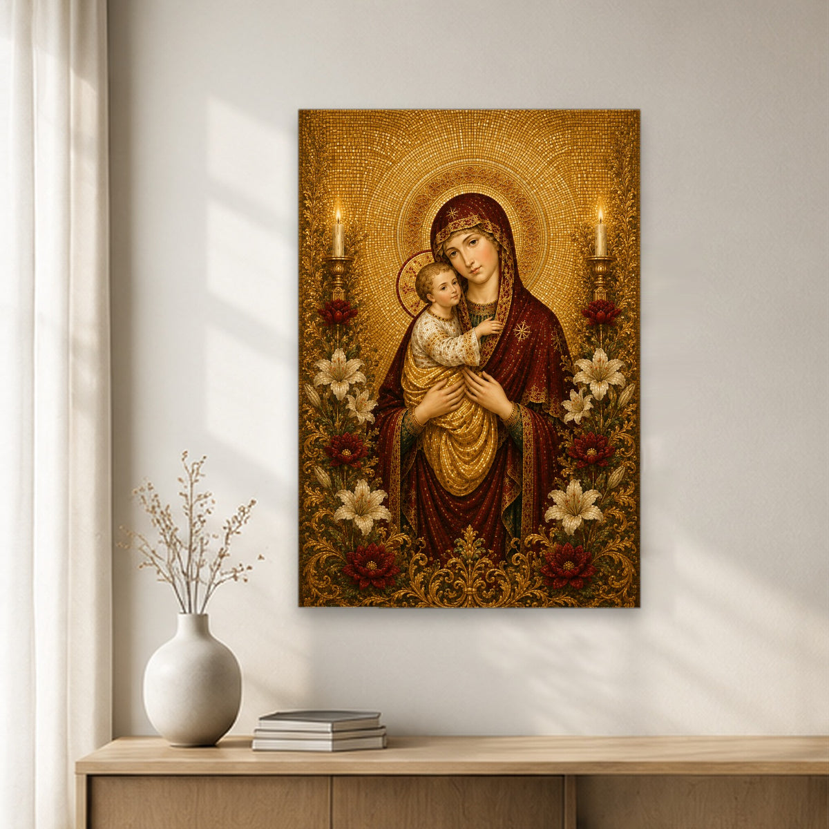 Mother of Divine Grace Canvas Wall Art - Catholic Wall Art, gift presentation