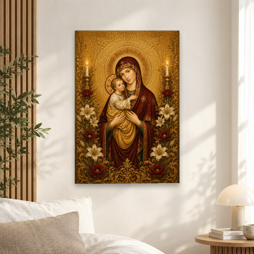 Mother of Divine Grace Canvas Wall Art - Catholic Wall Art, alternate angle