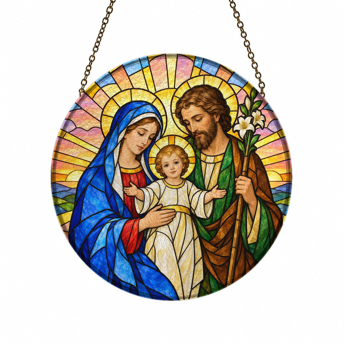 Nazareth Pax II Glass Suncatcher - Catholic Suncatcher, front view