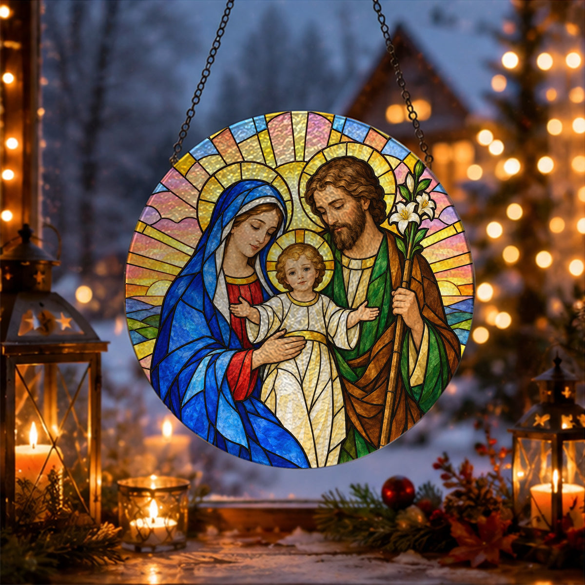 Nazareth Pax II Glass Suncatcher - Catholic Suncatcher, gift presentation