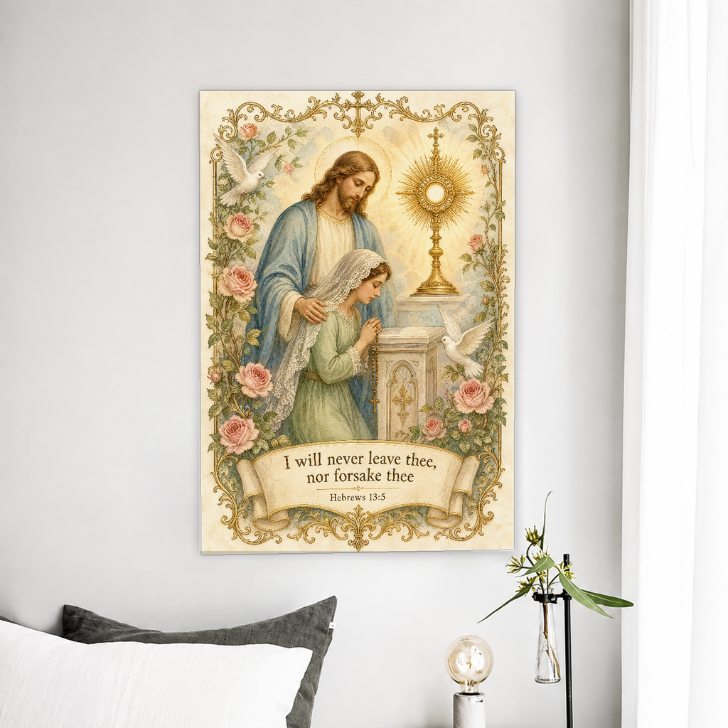 Never Alone at Adoration Canvas Wall Art - Christian Wall Art, front view