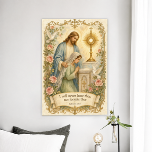 Never Alone at Adoration Canvas Wall Art - Christian Wall Art, front view