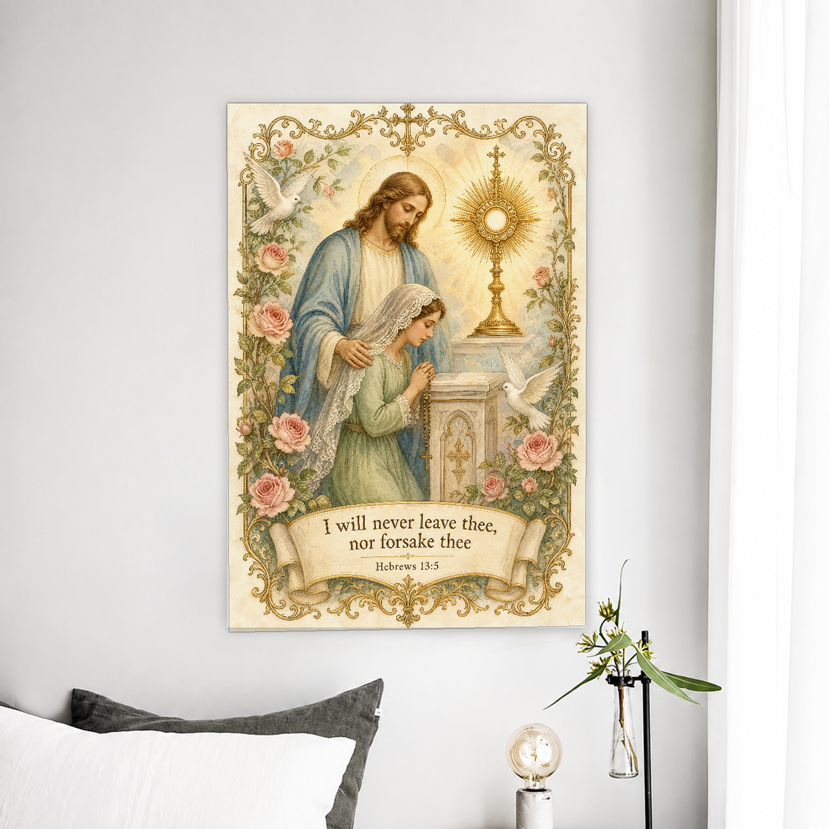 Never Alone at Adoration Canvas Wall Art - Christian Wall Art, front view