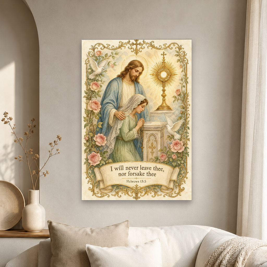 Never Alone at Adoration Canvas Wall Art - Christian Wall Art, gift presentation