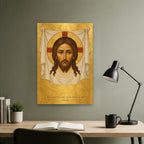 Not Made by Hands Canvas Wall Art - Catholic Wall Art, close-up of the print