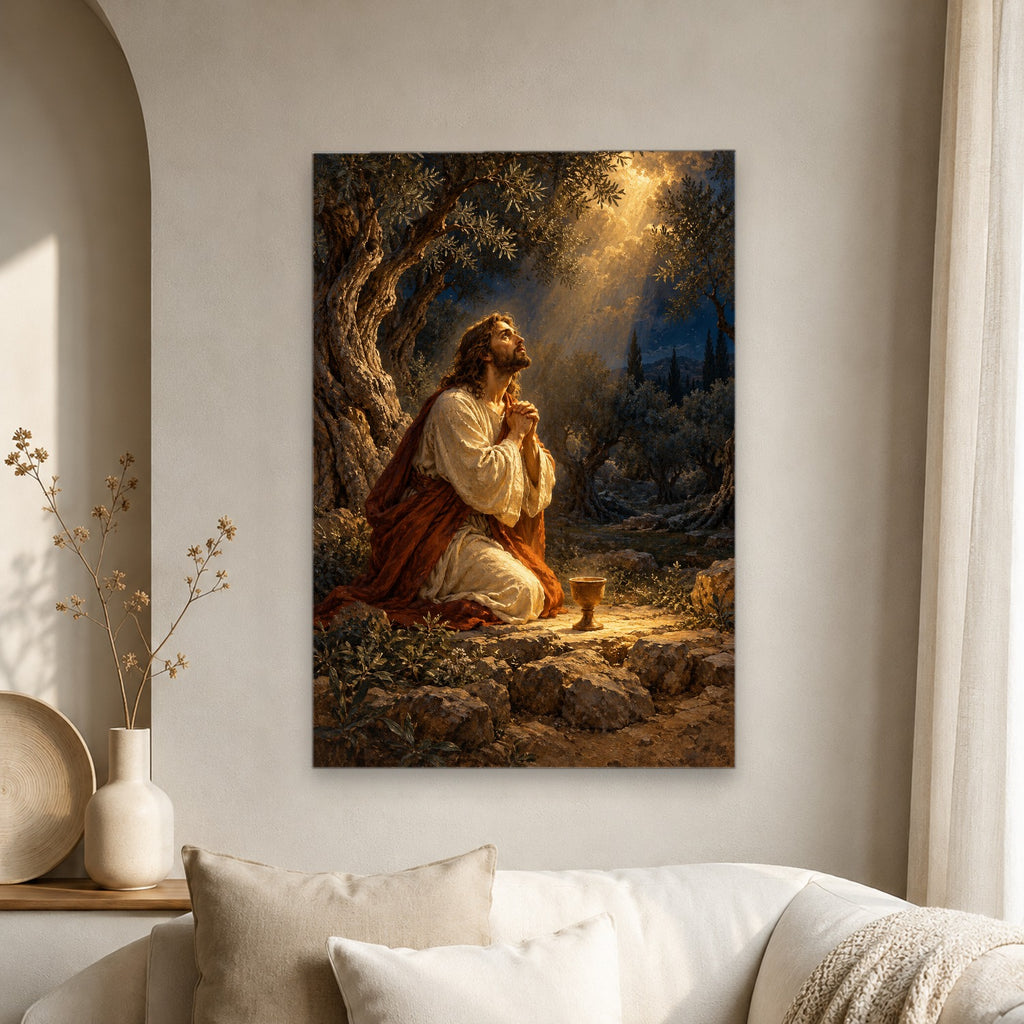 Not My Will Canvas Wall Art - Catholic Wall Art, scale reference