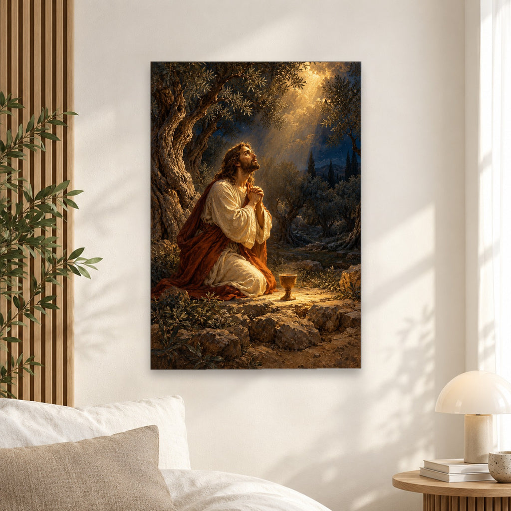 Not My Will Canvas Wall Art - Catholic Wall Art, alternate angle