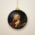 Nox Stellata Ceramic Ornament - Catholic Christmas Ornament, front view