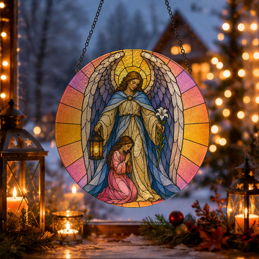 Nuntius Lucis Glass Suncatcher - Catholic Suncatcher, gift presentation