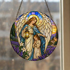 Nuntius Lucis III Glass Suncatcher - Catholic Suncatcher, styled in the home