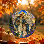 Nuntius Lucis III Glass Suncatcher - Catholic Suncatcher, hanging display