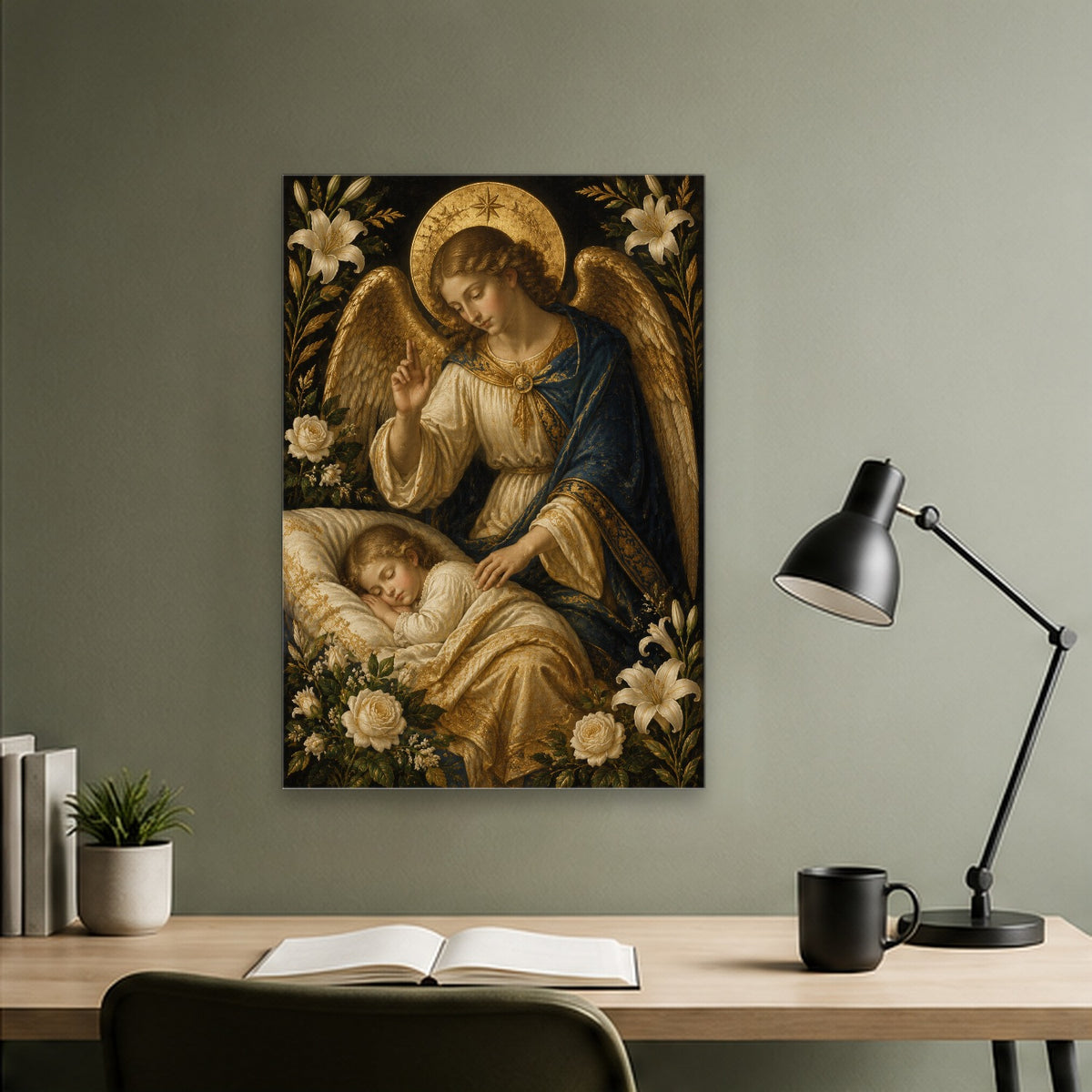 Nuntius Lucis V Canvas Wall Art - Catholic Wall Art, close-up of the print