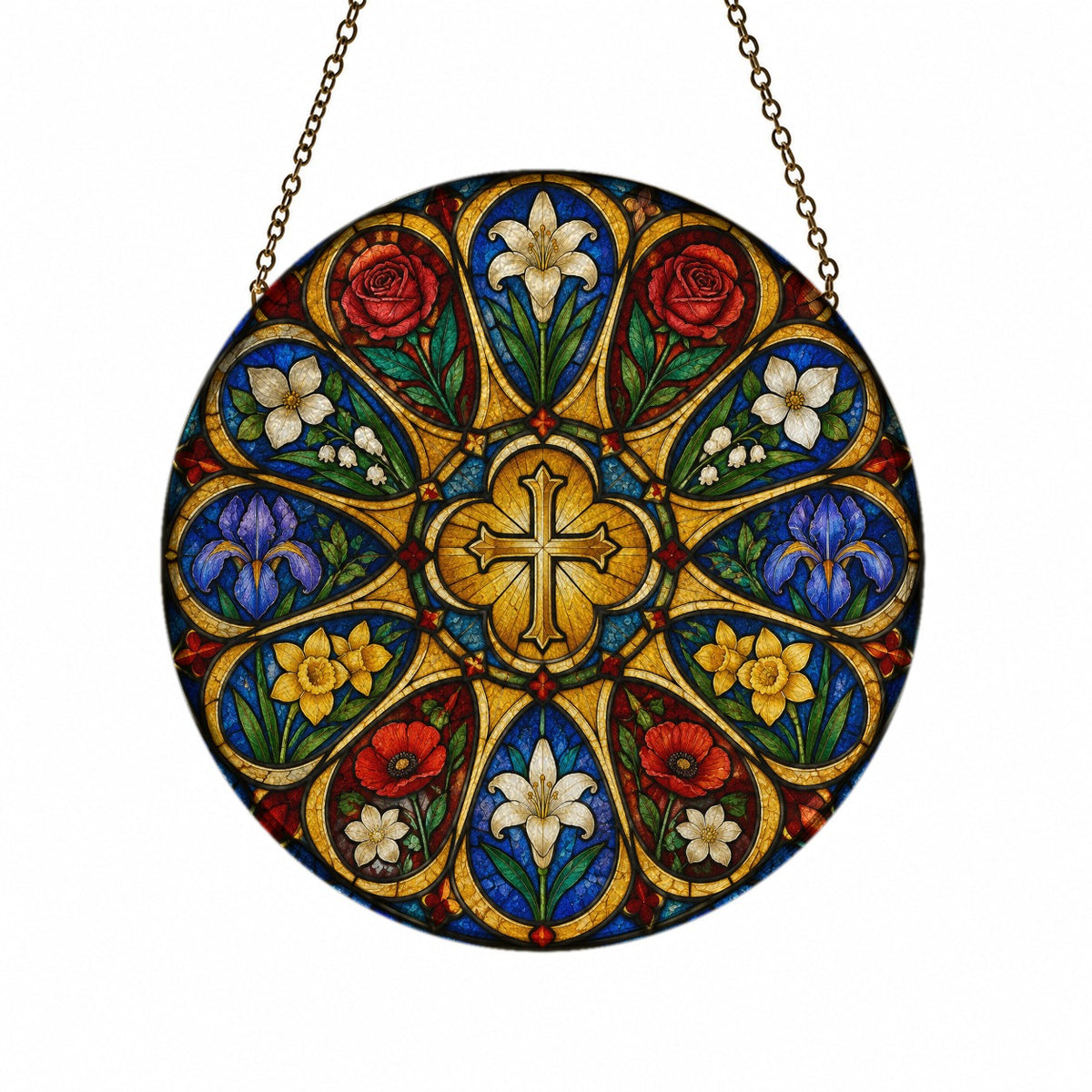 Oculus Vitreus Glass Suncatcher - Catholic Suncatcher, front view
