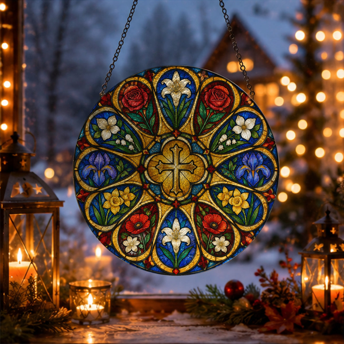 Oculus Vitreus Glass Suncatcher - Catholic Suncatcher, gift presentation