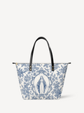 Our Lady of Grace PU Leather Tote Bag - Christian Tote Bag, front view
