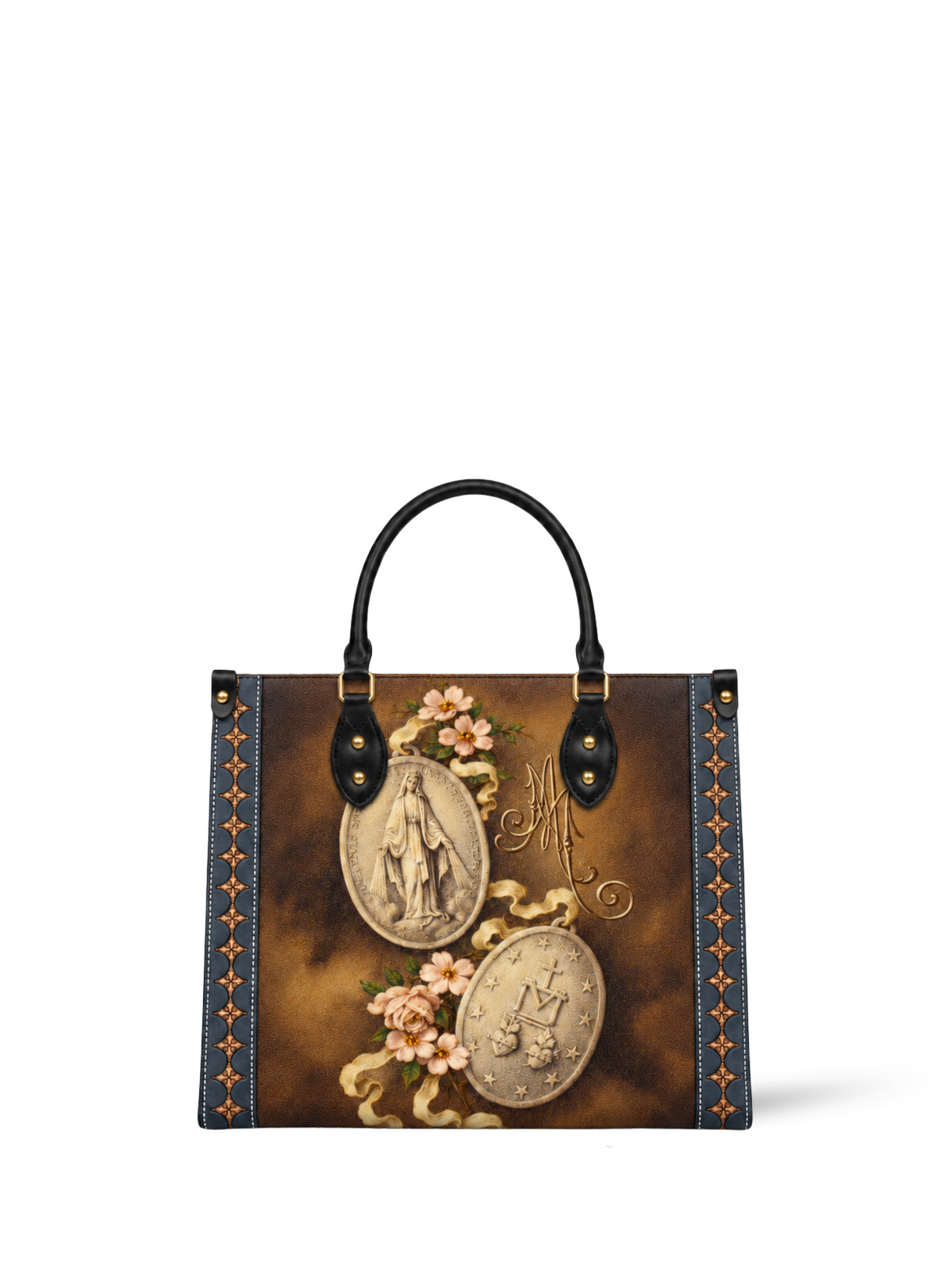 Our Lady of the Miraculous Medal PU Leather Handbag - Christian Handbag, front view