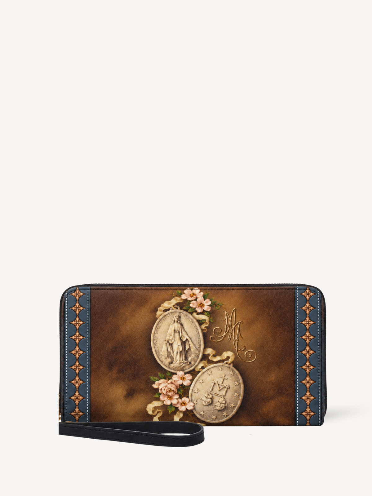 Our Lady of the Miraculous Medal PU Leather Wallet - Christian Wallet, front view