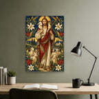 Ovis Una II Canvas Wall Art - Catholic Wall Art, close-up of the print