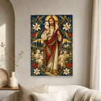 Ovis Una II Canvas Wall Art - Catholic Wall Art, scale reference