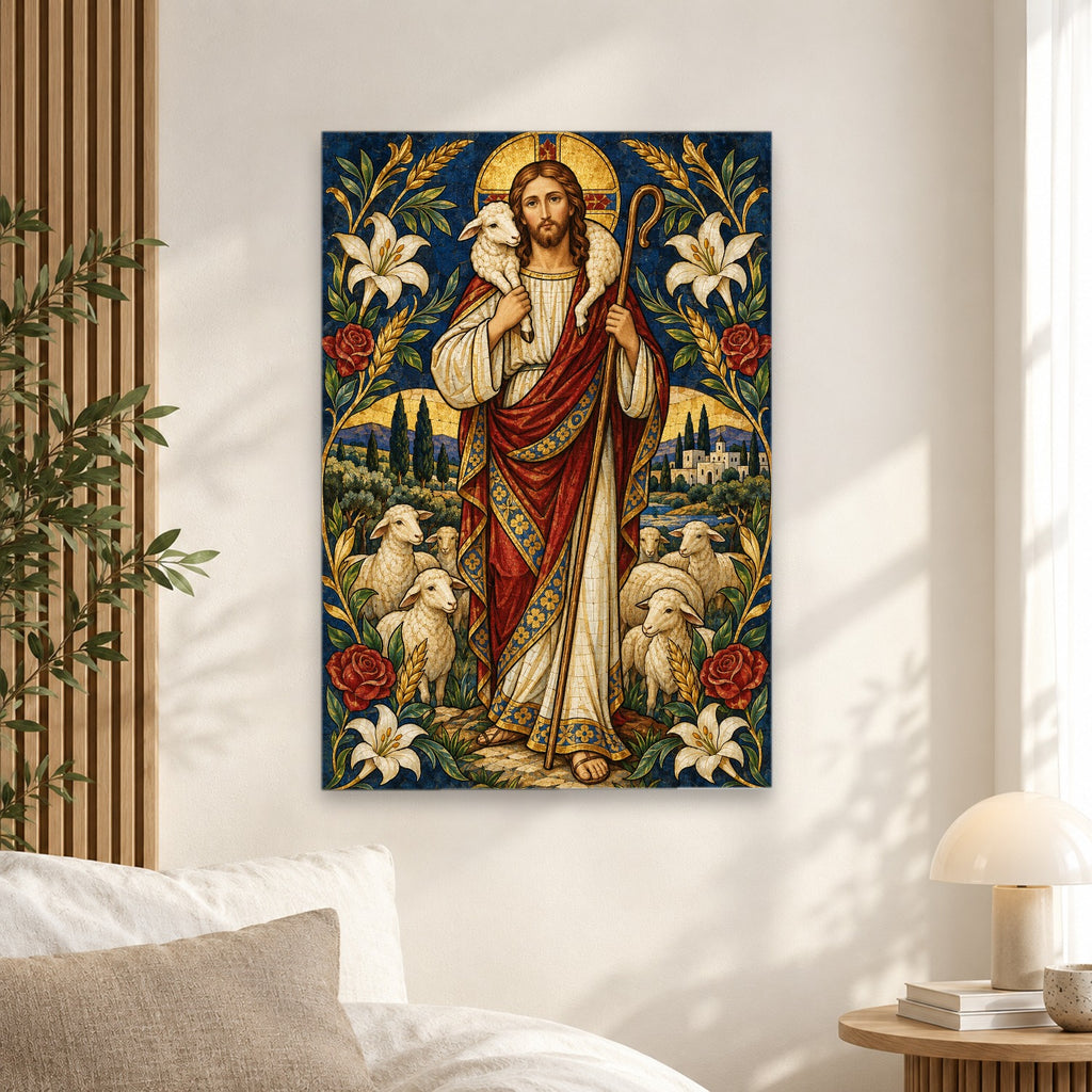 Ovis Una II Canvas Wall Art - Catholic Wall Art, alternate angle