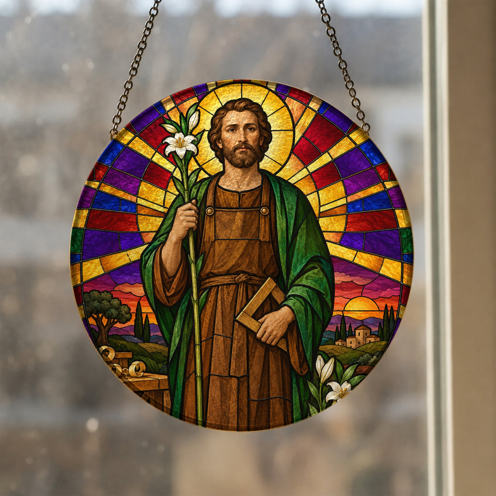 Palma Martyrum II Glass Suncatcher - Catholic Suncatcher, styled in the home