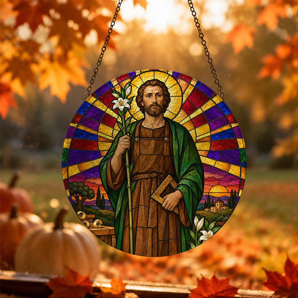 Palma Martyrum II Glass Suncatcher - Catholic Suncatcher, hanging display
