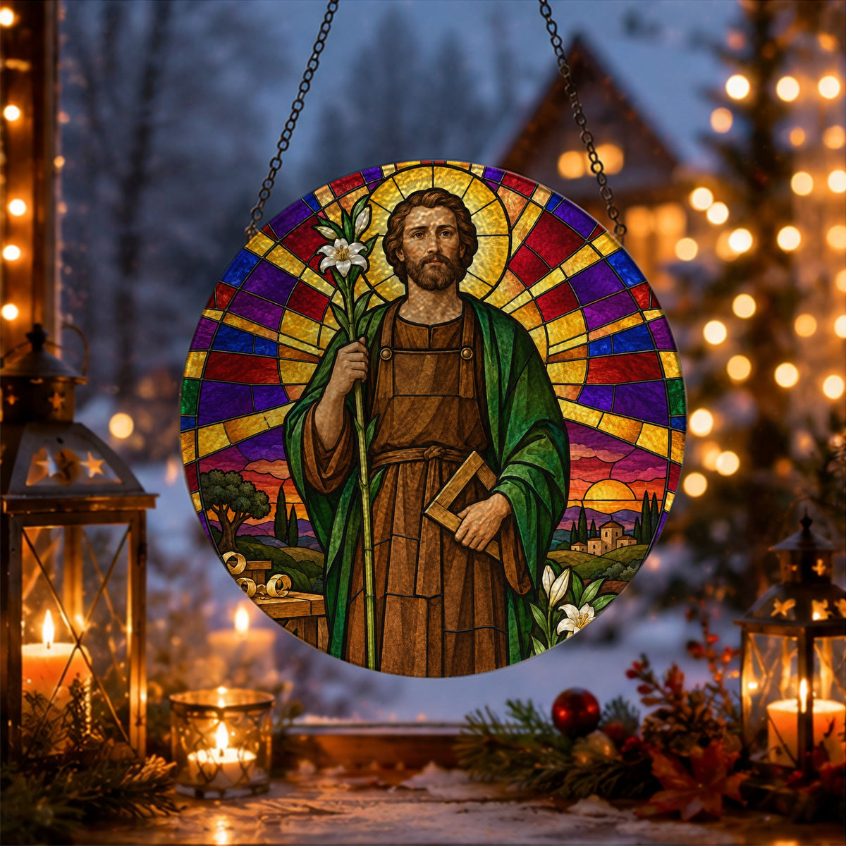 Palma Martyrum II Glass Suncatcher - Catholic Suncatcher, gift presentation