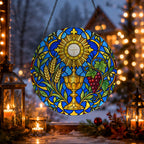 Panis Angelicus Glass Suncatcher - Catholic Suncatcher, gift presentation