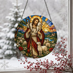 Pastor Bonus V Glass Suncatcher - Catholic Suncatcher, detail view