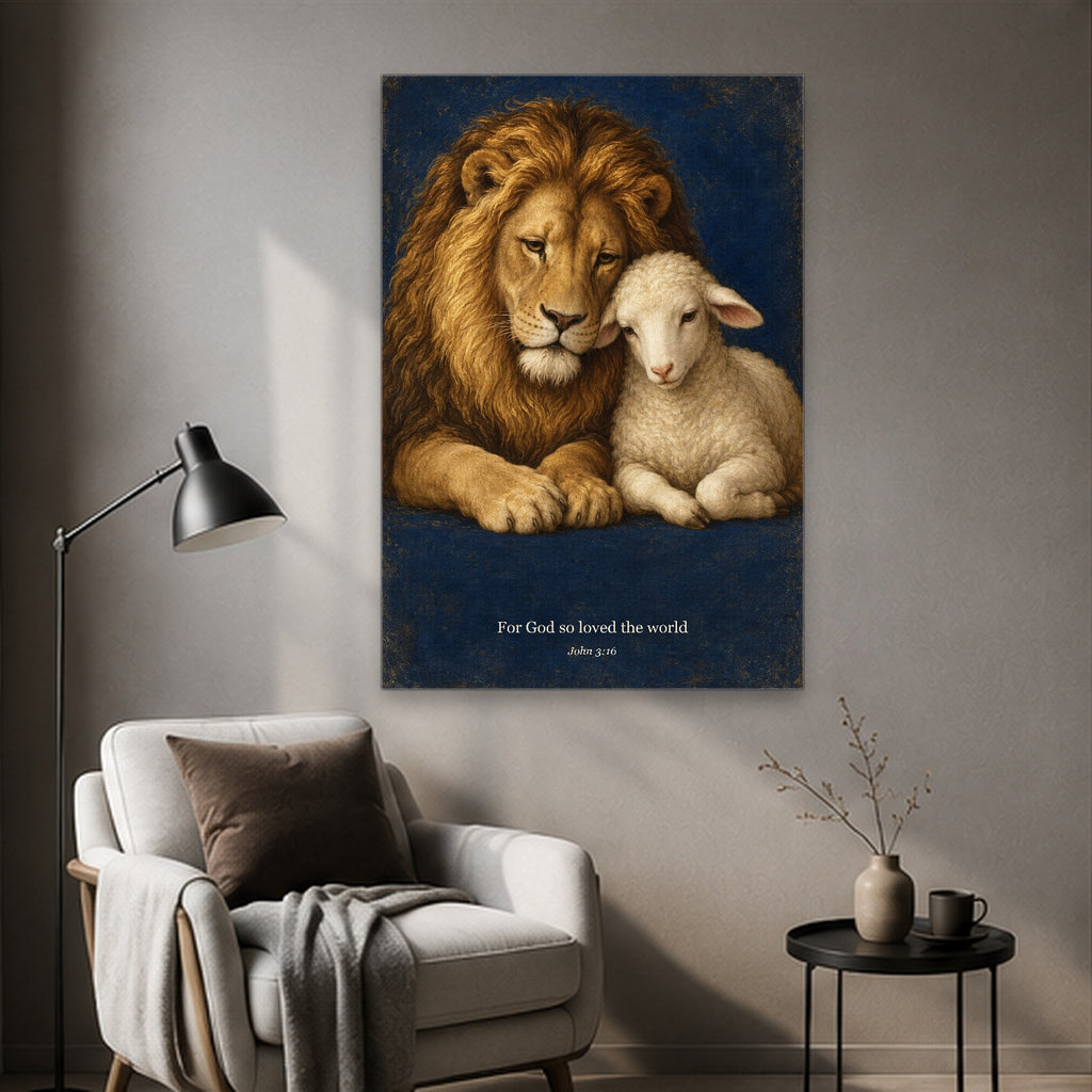 Pax Fortis Canvas Wall Art - Catholic Wall Art, styled in the home