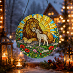 Pax Fortis II Glass Suncatcher - Catholic Suncatcher, gift presentation