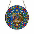 Praesepe III Glass Suncatcher - Catholic Suncatcher, front view