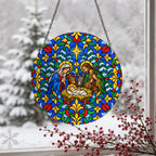 Praesepe III Glass Suncatcher - Catholic Suncatcher, detail view